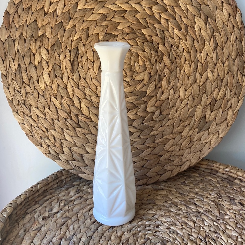 Hoosier Vintage Milk Glass Bud Vase